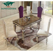 New Design Stainless Steel Hotel Banquet Wedding Dining Table with Marble